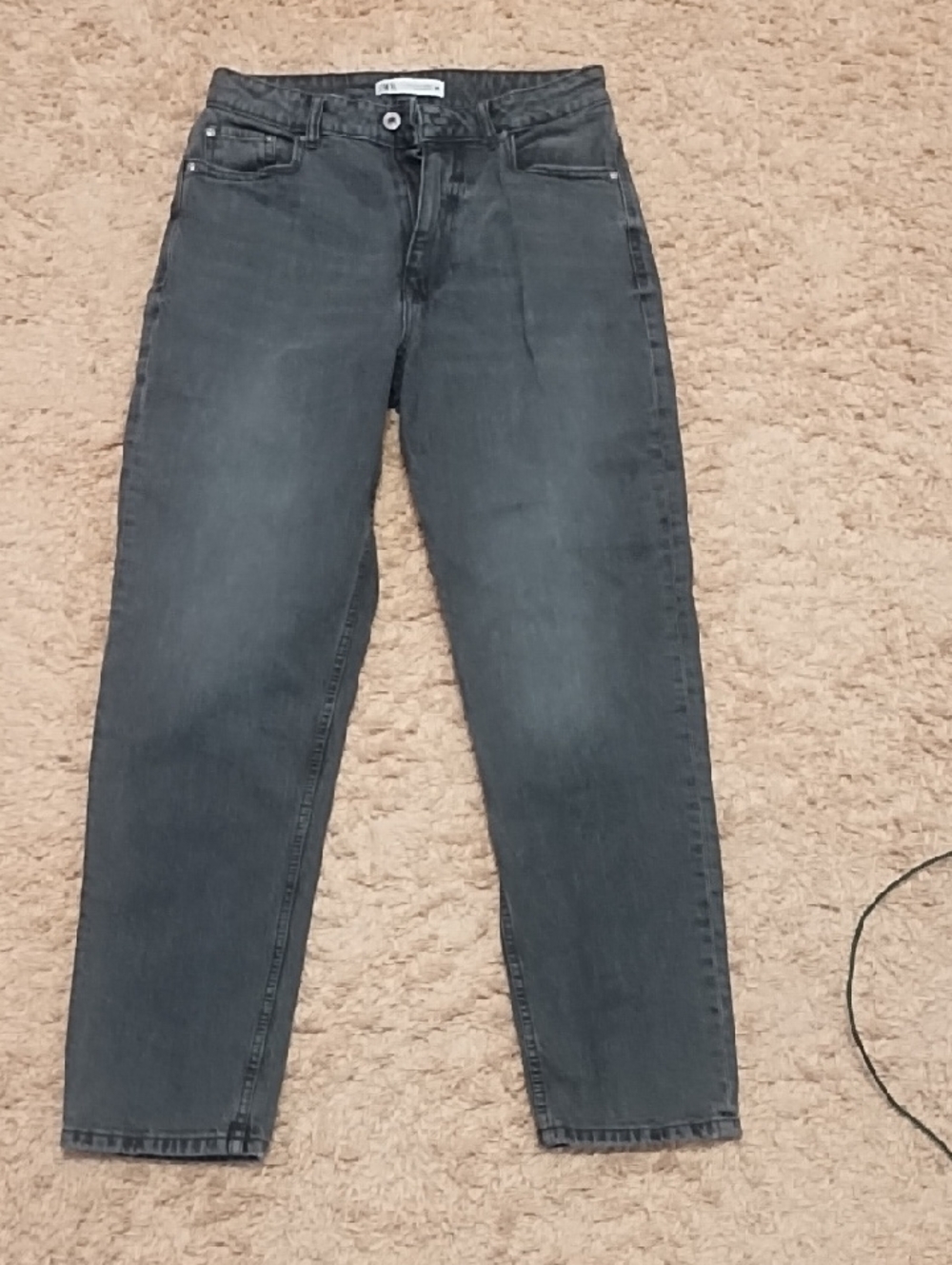 Zara Men's Washed Charcoal Gray Bootcut Jeans